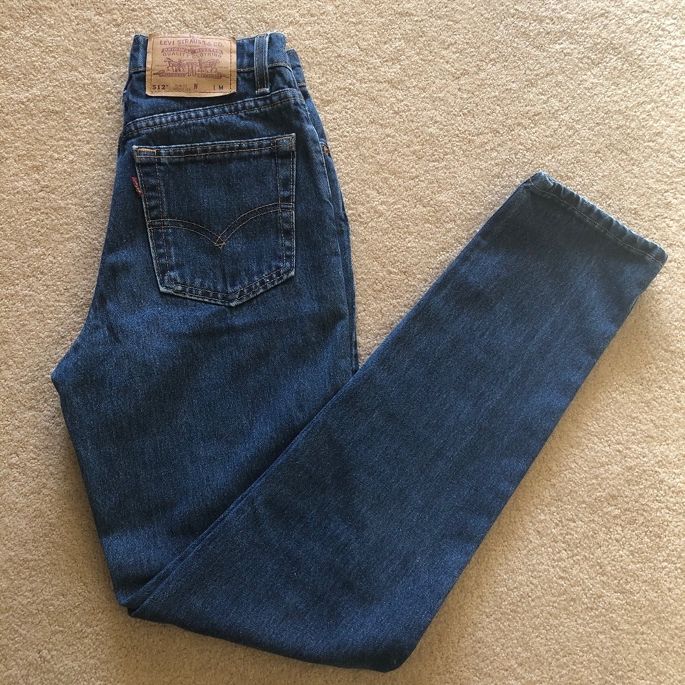VTG Levi’s 512 3 JR M Dark Wash Denim Jeans XXS